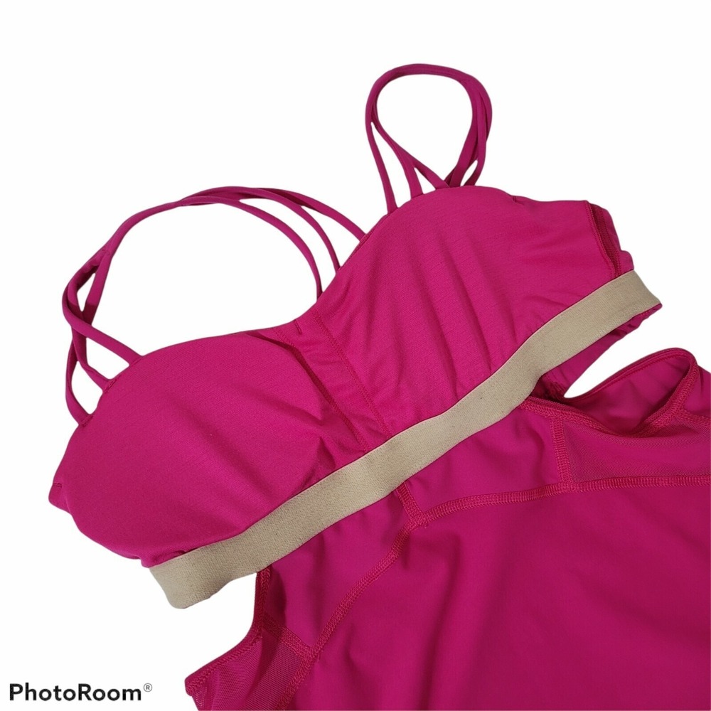 Lululemon Size 4 Exquisite Tank 2 Jeweled Magenta Strappy Back Workout Gym - Picture 12 of 12